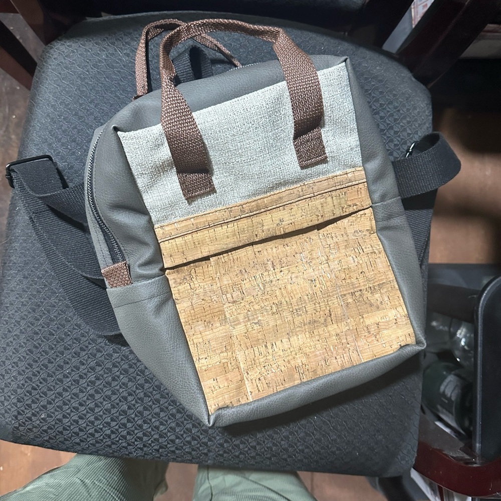 Stylish Gray and Brown Backpack